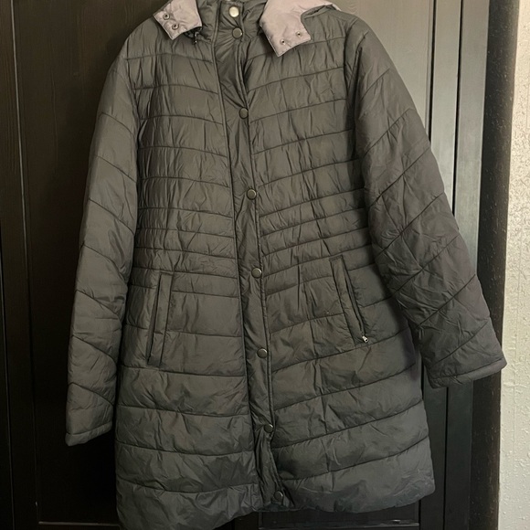 Tek Gear Gray Puffer Jacket Lightweight Insulated - Picture 1 of 4